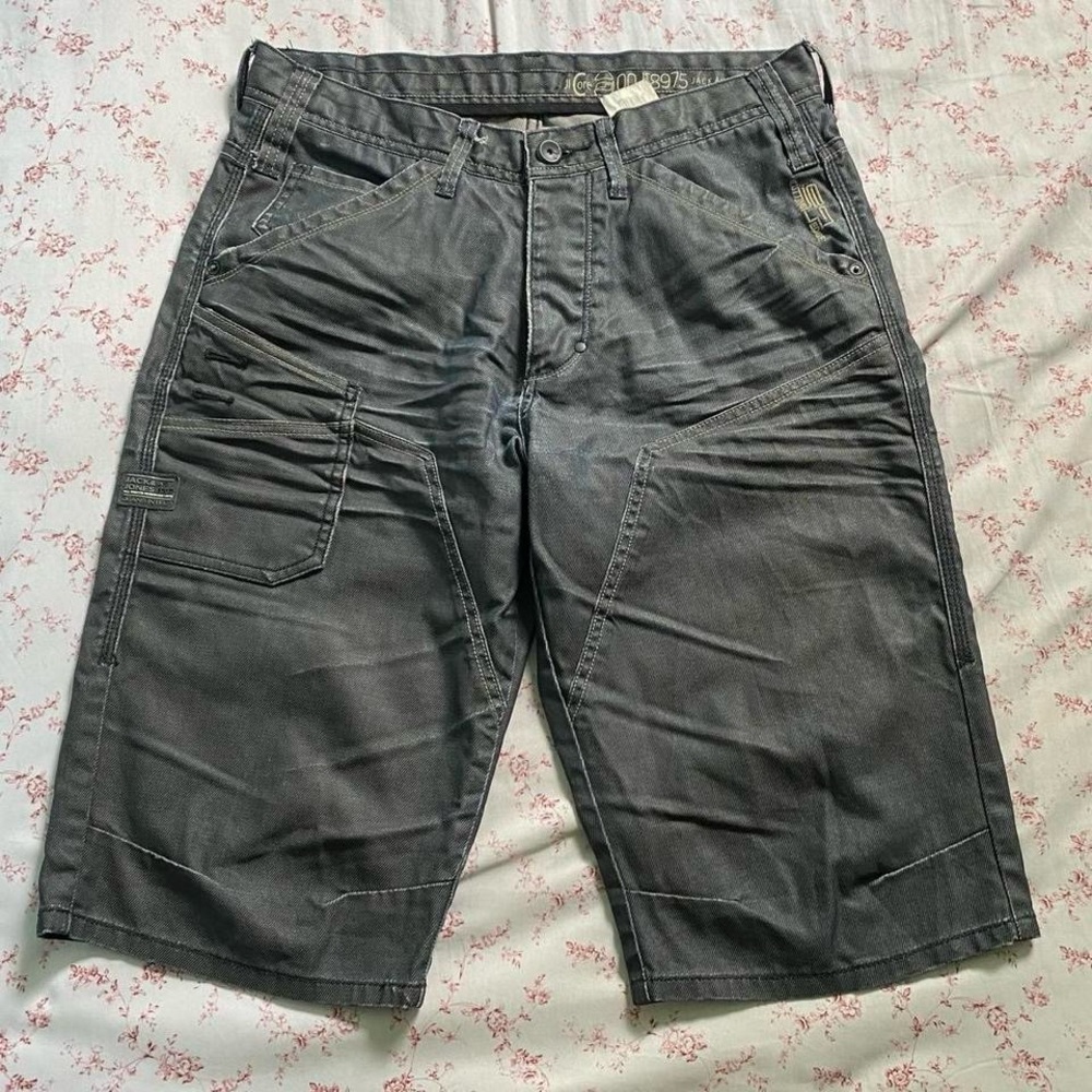 Dark grey denim jorts